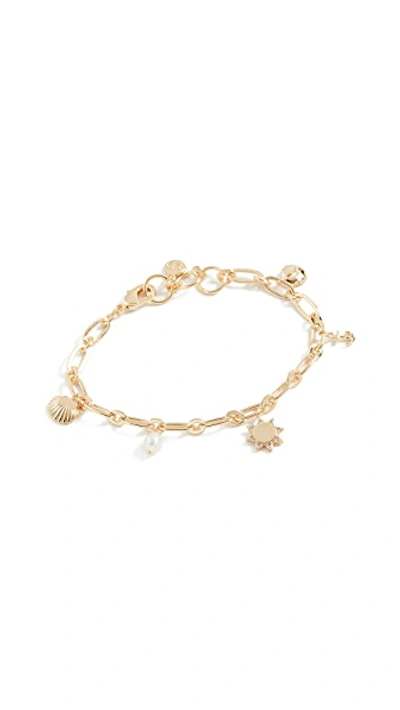 Shop Gorjana Seashell Charm Bracelet In Gold