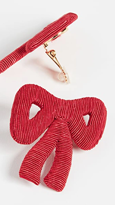 Shop Rebecca De Ravenel Tie Me Up Earrings In Red