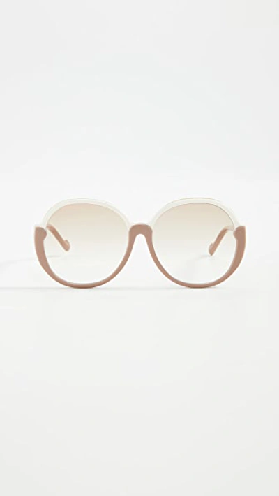 Shop Zimmermann Joliette Sunglasses In Putty Light Brown