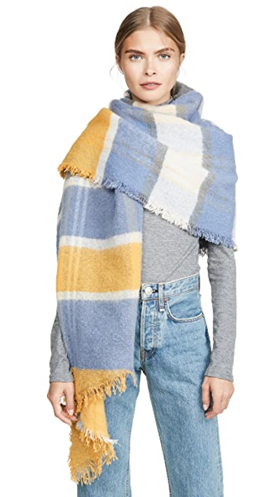 Shop Hat Attack Weekend Plaid Scarf In Saffron