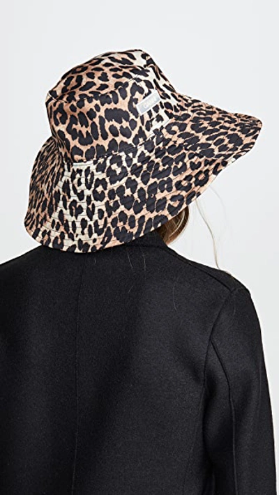 Shop Ganni Bucket Hat In Leopard
