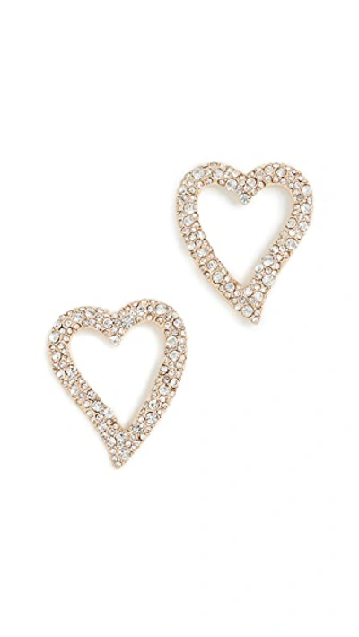Shop Baublebar Curved Heart Stud Earrings In Clear/gold