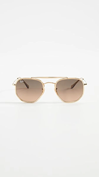 Shop Ray Ban Marshal Ii Icons In Gold/brown Gradient Grey