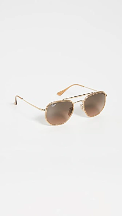 Shop Ray Ban Marshal Ii Icons In Gold/brown Gradient Grey