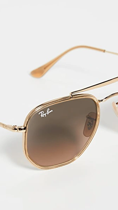 Shop Ray Ban Marshal Ii Icons In Gold/brown Gradient Grey
