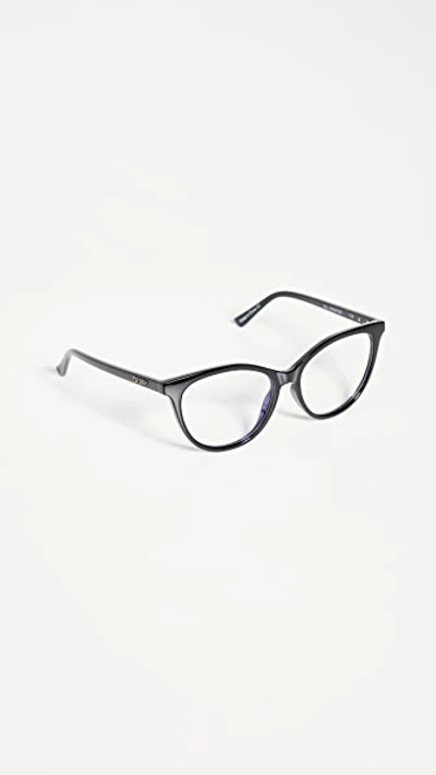 Shop Quay All Nighter Blue Light Glasses In Black/clear Blue