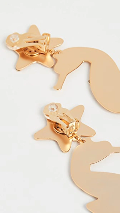 Shop Mercedes Salazar Seahorse Earrings In Gold