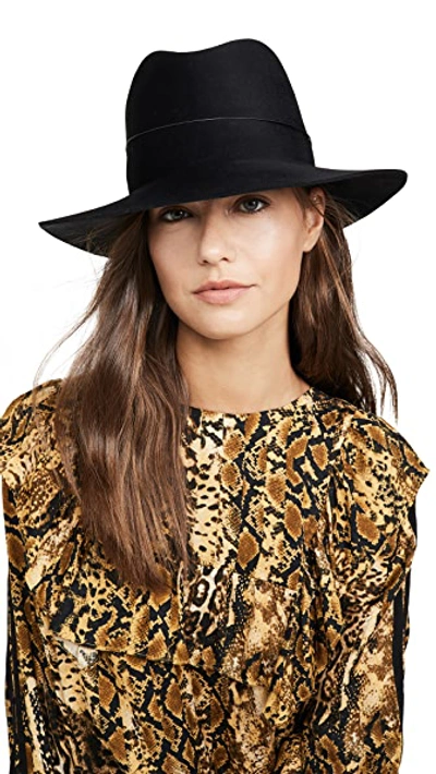 Shop Janessa Leone Dylan Hat In Black