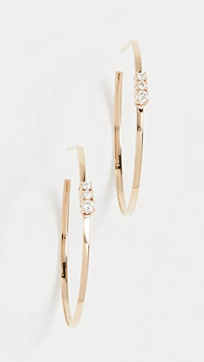Shop Lana Jewelry 14k 30mm Flat Multi Solo Diamond Hoops In Yellow Gold