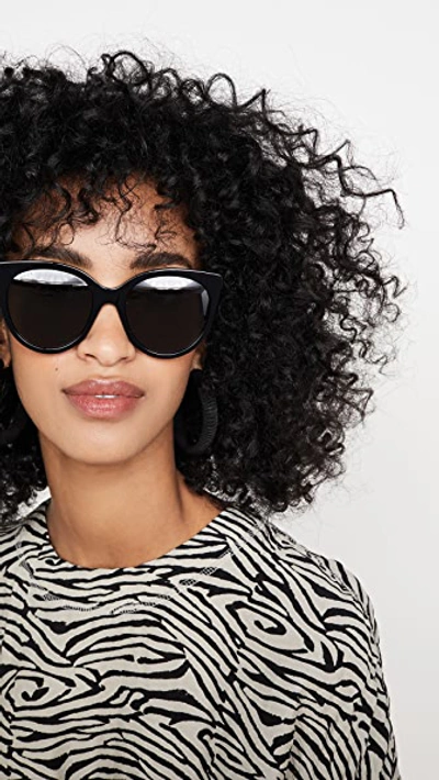 Shop Gucci Anima Décor Round Sunglasses In Black/gray