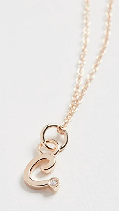 Shop Alison Lou 14k Diamond Bezel Letter Necklace In C Yellow Gold