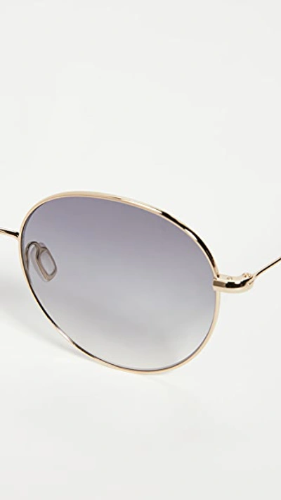Shop Garrett Leight Valencia Sunglasses In Gold-peach/luna Gradient
