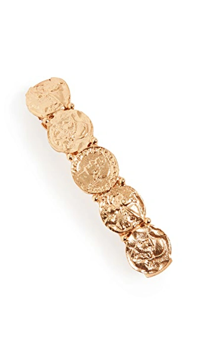 Shop Oscar De La Renta Coin Barrette In Gold