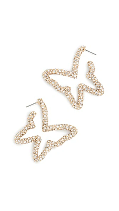 Shop Baublebar Gossamer Pave Hoop Earrings In Gold