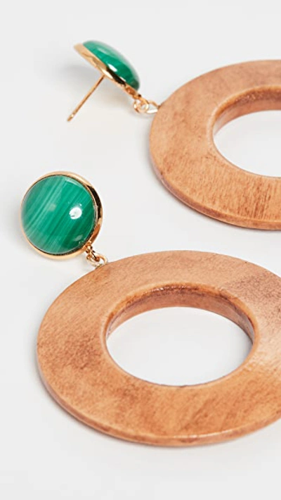 Shop Sophie Monet The Green Moon Earrings In Stained Pine
