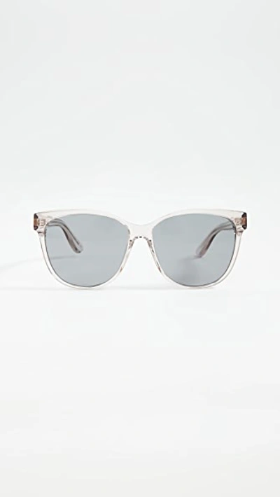Shop Saint Laurent Signature Classic Sunglasses In Tan/tan/black