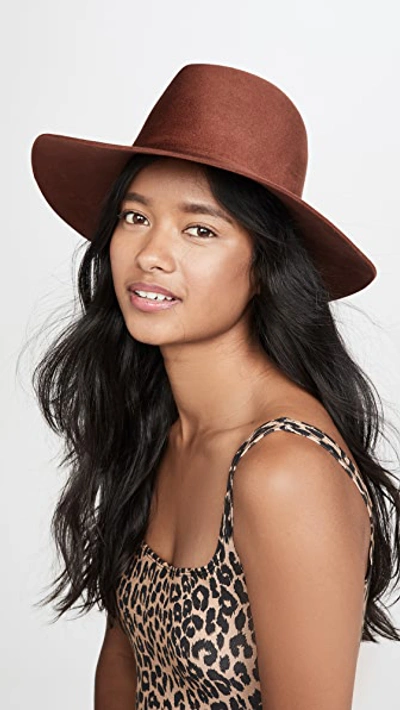 Shop Janessa Leone Caden Hat In Burnt Orange