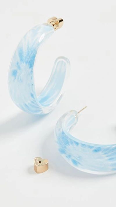 Shop Alison Lou Tie Dye Jelly Hoops In Blue Tie Dye