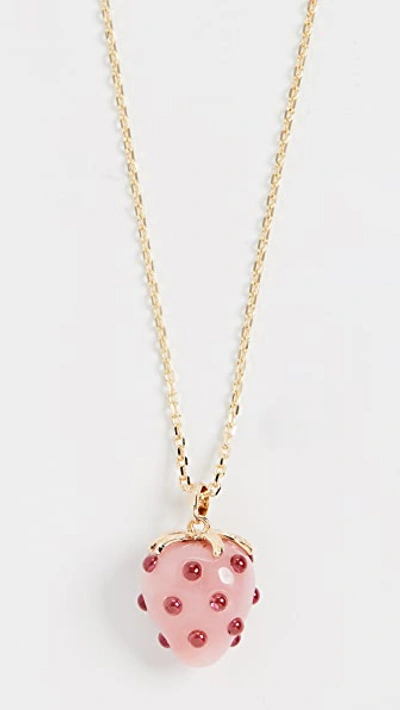 14k Strawberry Opal Pendant Necklace