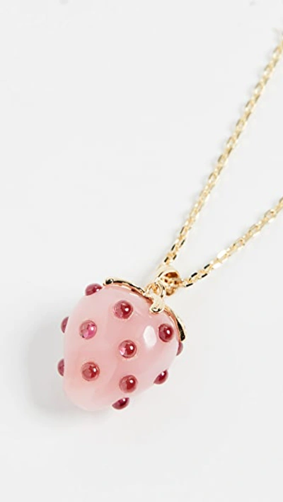 14k Strawberry Opal Pendant Necklace