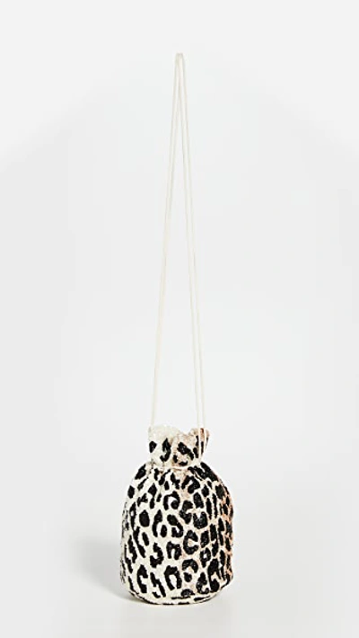 Shop Ganni Beaded Leopard Pouch