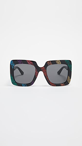 gucci oversized glitter sunglasses