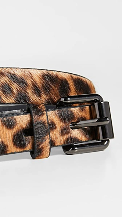 Shop Rebecca Minkoff 20mm Haircalf Belt In Leopard