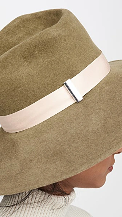 Shop Gigi Burris Drake Hat In Olive/pink