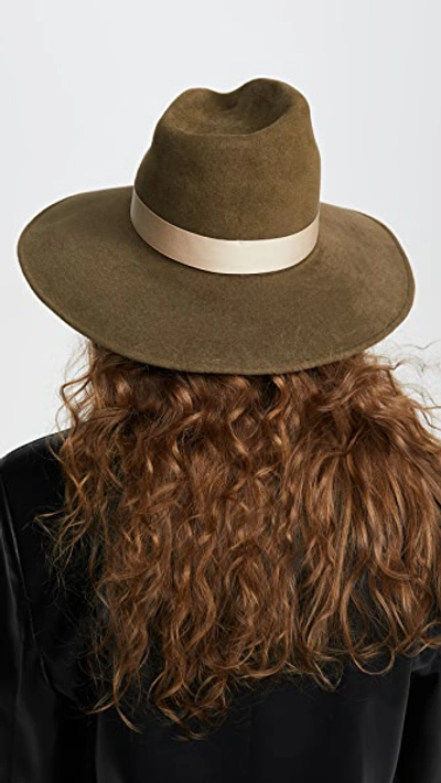 Shop Gigi Burris Drake Hat In Olive/tan