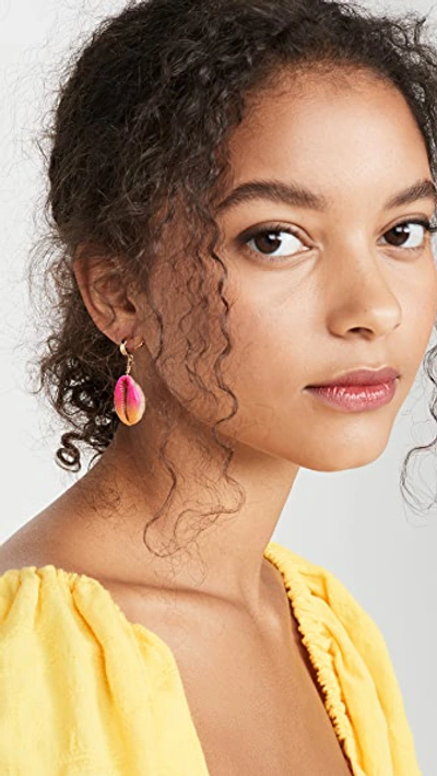 Shop Venessa Arizaga Summer Shells Earrings In Pink/orange