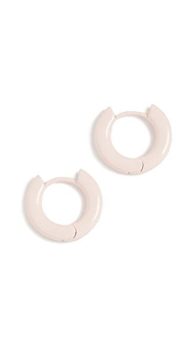 Shop Luv Aj Rainbow Amalfi Huggie Earrings In Baby Pink