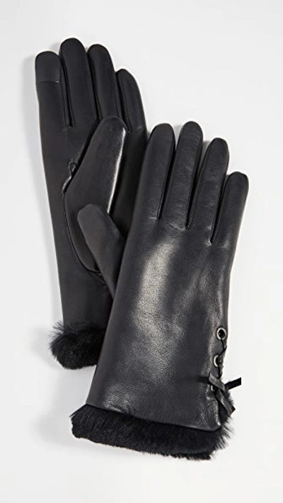 Shop Agnelle Aliette Gloves In Noir