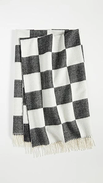 Shop Jonathan Adler Checkerboard Baby Alpaca Throw Blanket In Black/white