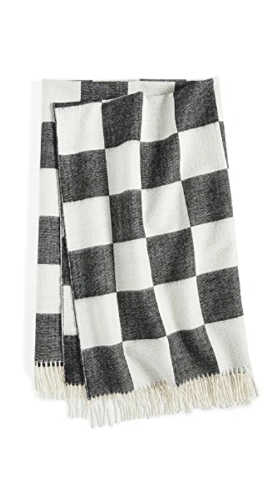 Shop Jonathan Adler Checkerboard Baby Alpaca Throw Blanket In Black/white