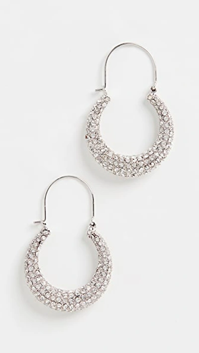 Shop Luv Aj The Pave Martina Hoops In Silver