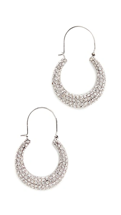Shop Luv Aj The Pave Martina Hoops In Silver