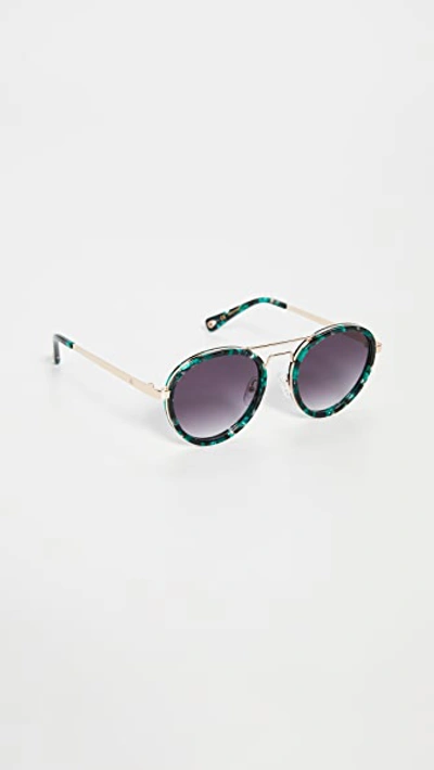 Shop Lele Sadoughi Downtown Aviator Sunglasses In Emerald