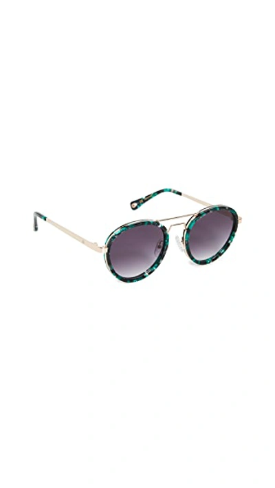 Shop Lele Sadoughi Downtown Aviator Sunglasses In Emerald