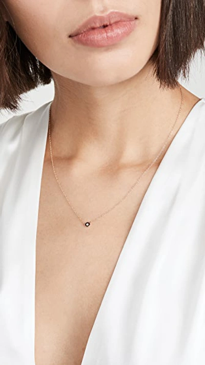 Shop Alison Lou 14k Single Bezel Necklace In White Diamond