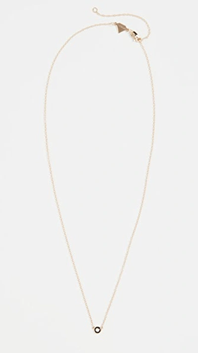 Shop Alison Lou 14k Single Bezel Necklace In White Diamond