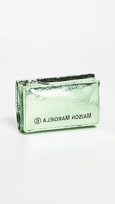 Shop Mm6 Maison Margiela Mini Wallet In Metallic Green