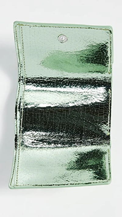 Shop Mm6 Maison Margiela Mini Wallet In Metallic Green