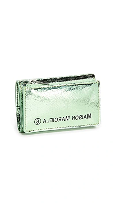 Shop Mm6 Maison Margiela Mini Wallet In Metallic Green