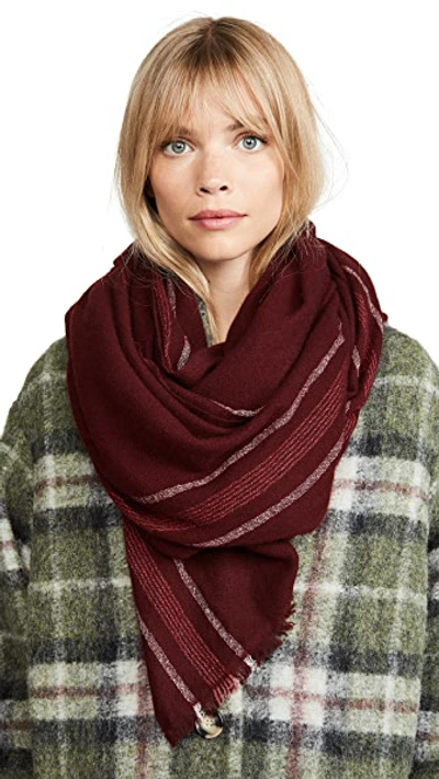 Shop Isabel Marant Vadim Cashmere Scarf In Burgundy