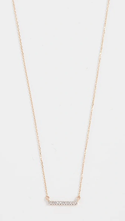14k Gold Pave Bar Necklace