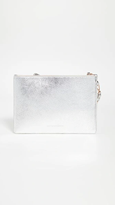 Shop Sophia Webster Flossy Butterfly Embellished Pouchette In Silver