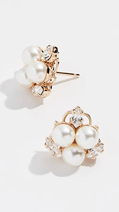 Glass Pearl Cluster Earrings