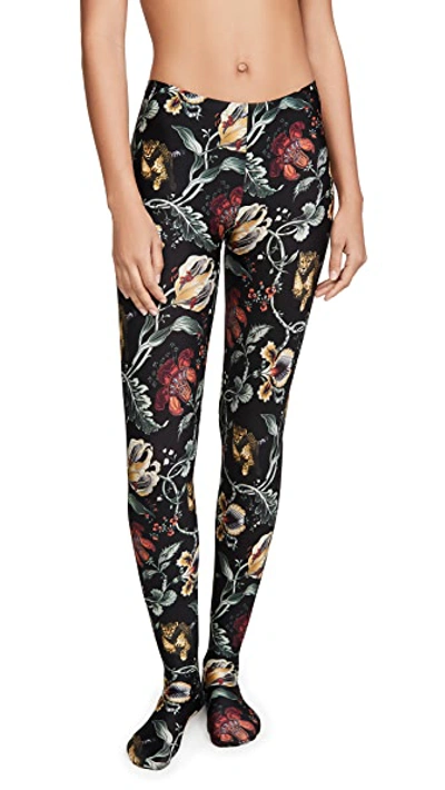 Shop Wolford Jungle Print Tights In Floral Cheetah