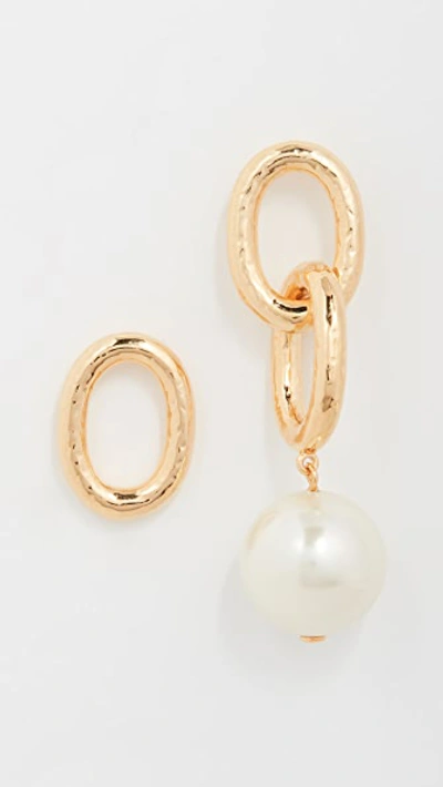 Shop Aurelie Bidermann Manon Earrings In Gold/pearl