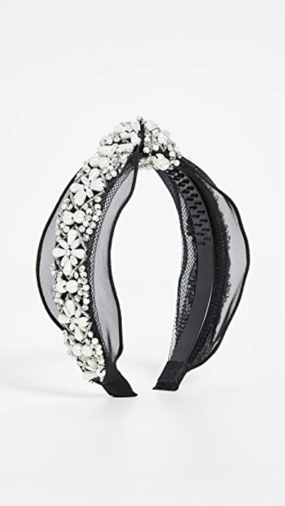 Shop Shashi Lolita Headband In Black/pearl